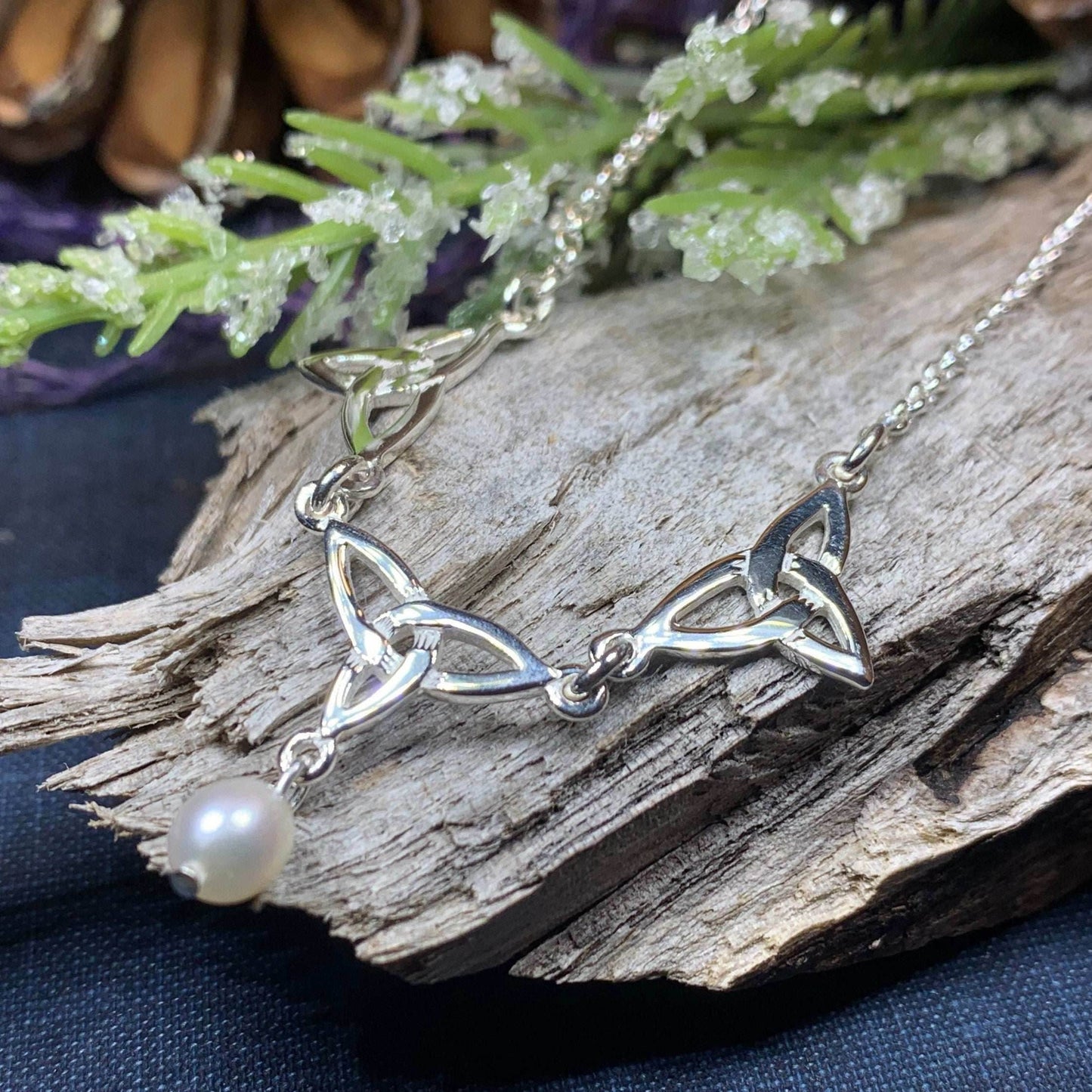 Pearl Celtic Knot Necklace - 