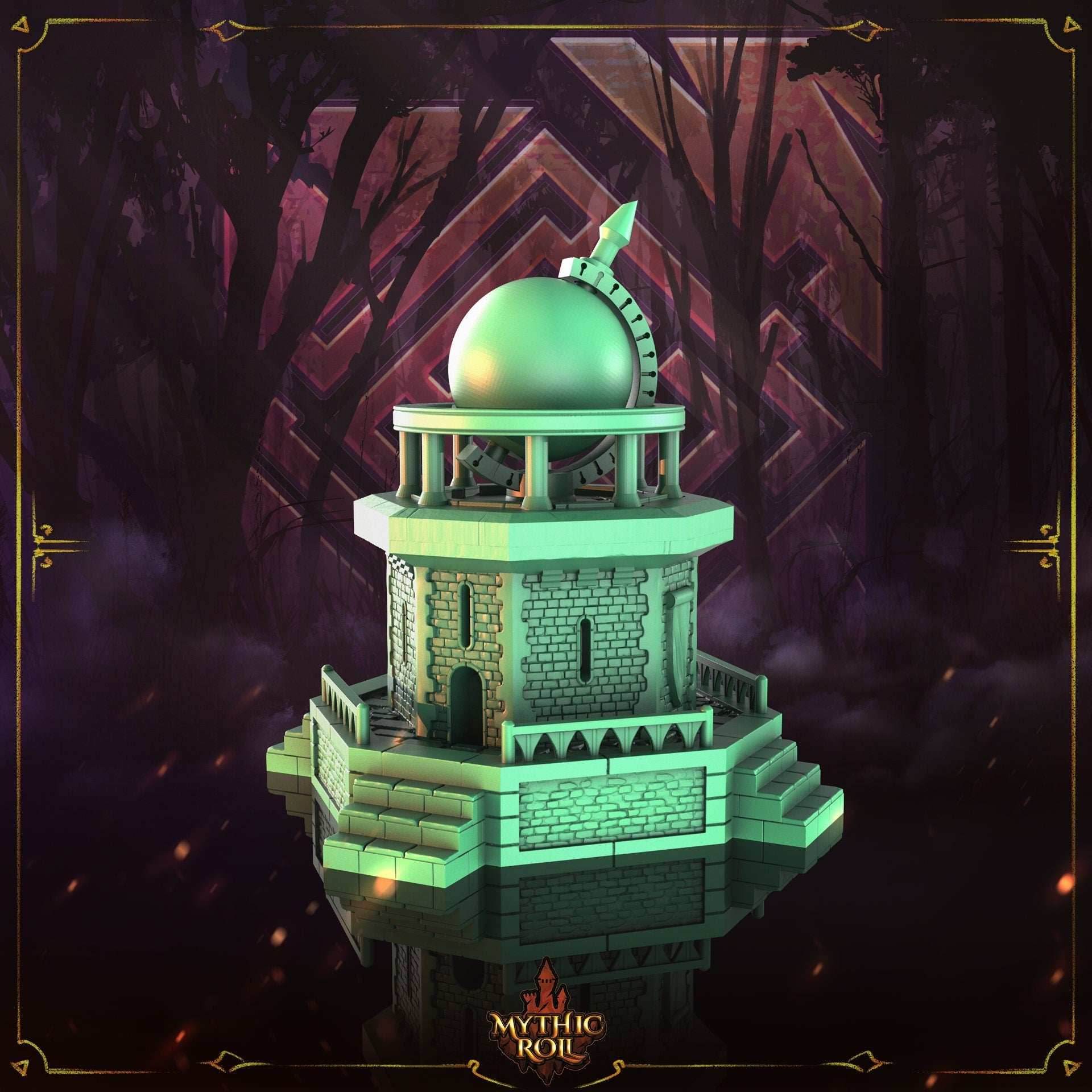 Explorer-Observatory-Dice Box/Dice Jail/Dice Vault-Mythic Roll-Unchained Games - Black