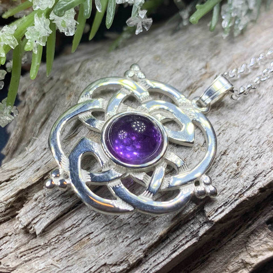Kyrie Amethyst Celtic Knot Necklace - 18