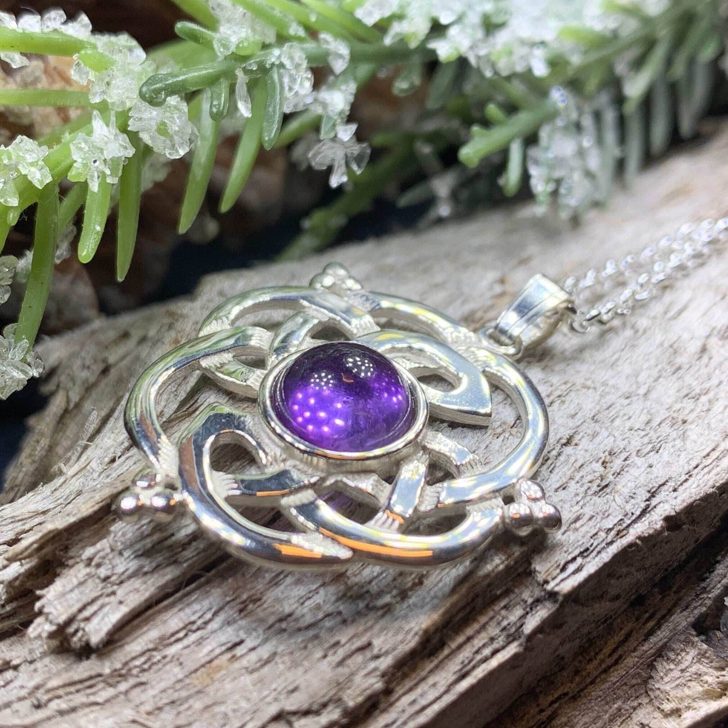 Kyrie Amethyst Celtic Knot Necklace - 18