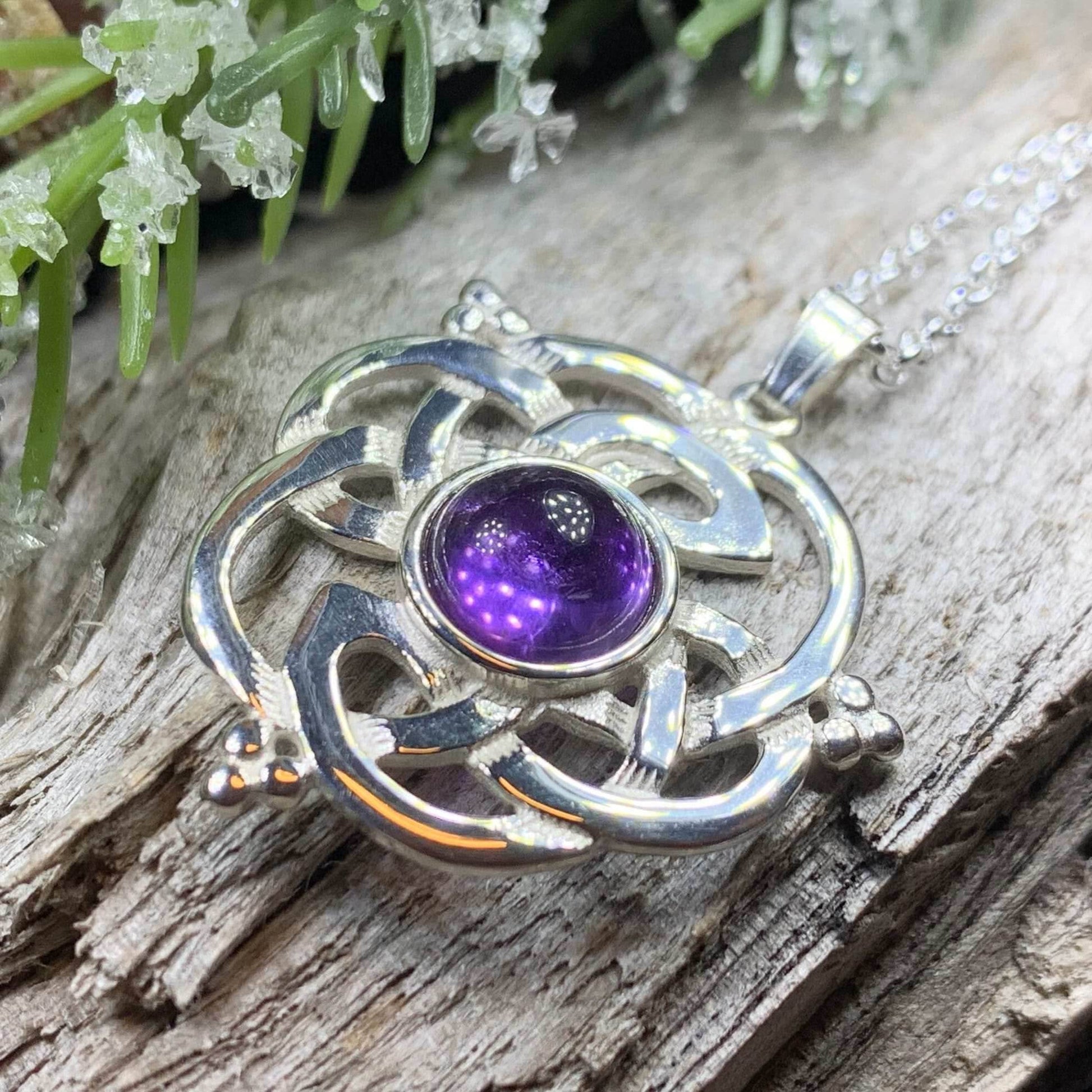 Kyrie Amethyst Celtic Knot Necklace - 18