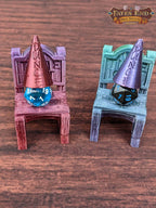 Time Out Chair & Dunce Cap 3D Printed Dice Jail - RPG Dice Vault - D20 Shame Chair - Roll for Redemption and Shameless Fun - Black / Yes- Include Random Dice Set