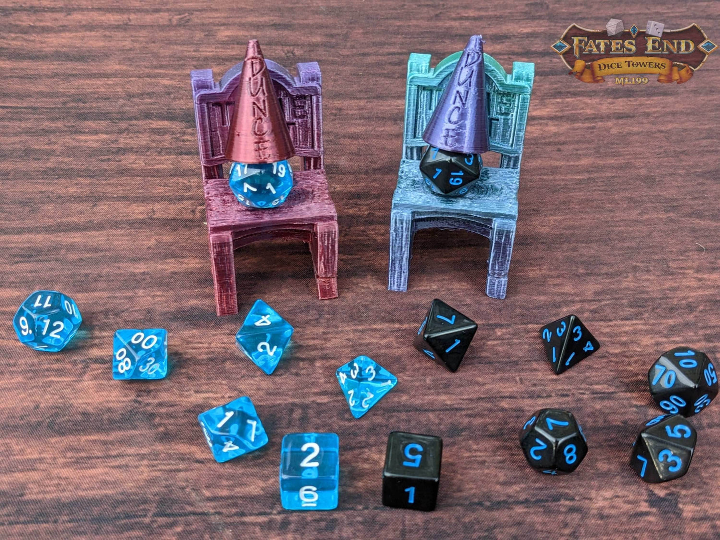Time Out Chair & Dunce Cap 3D Printed Dice Jail - RPG Dice Vault - D20 Shame Chair - Roll for Redemption and Shameless Fun - Black / Yes- Include Random Dice Set