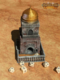 Sand Citadel 3D Printed Dice Tower - Fate's End Collection -Journey through the Sands of Time! - Black / Yes- Include Random Dice Set