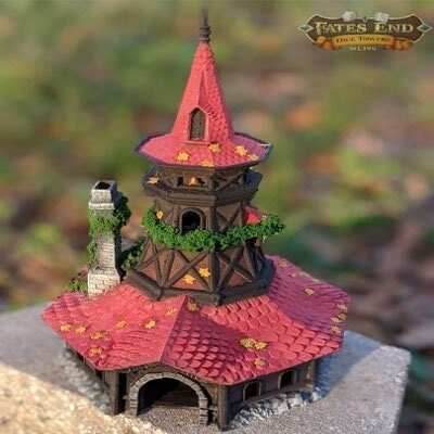 Bard Class 3D Printed RPG Dice Tower - Fate's End Collection - Serenade the Dice Gods with Melodious Rolls and Tales of Epic Adventures. - Black / Yes- Include Random Dice Set