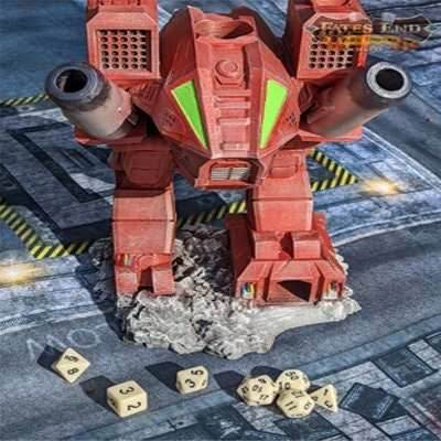 Mech Robot Sci-Fi 3D Printed Dice Tower - Fate's End Collection - Embrace the Power! - Black / Yes- Include Random Dice Set
