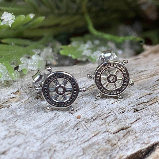 Ship's Helm Stud Earrings - 
