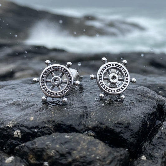 Ship's Helm Stud Earrings