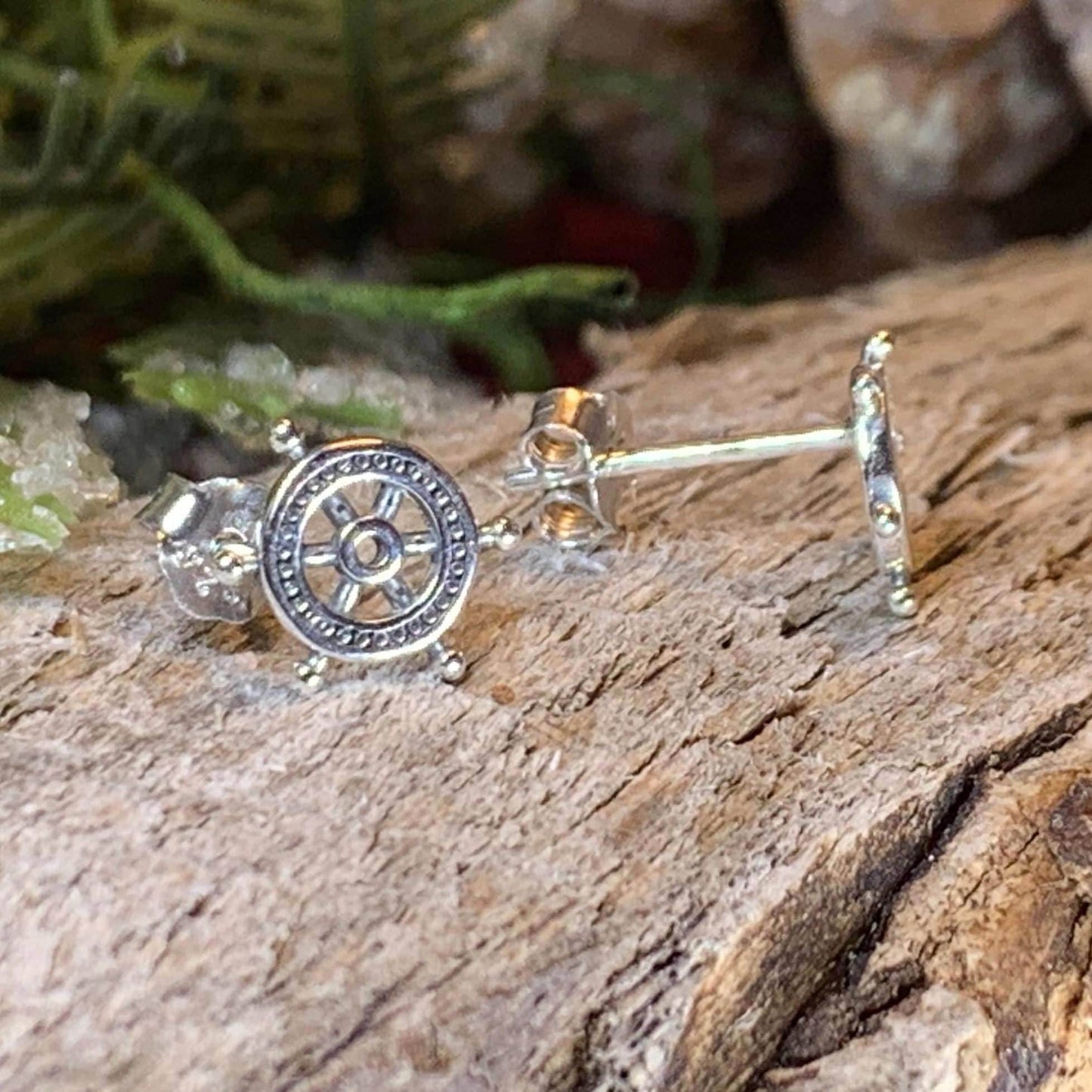 Ship's Helm Stud Earrings - 