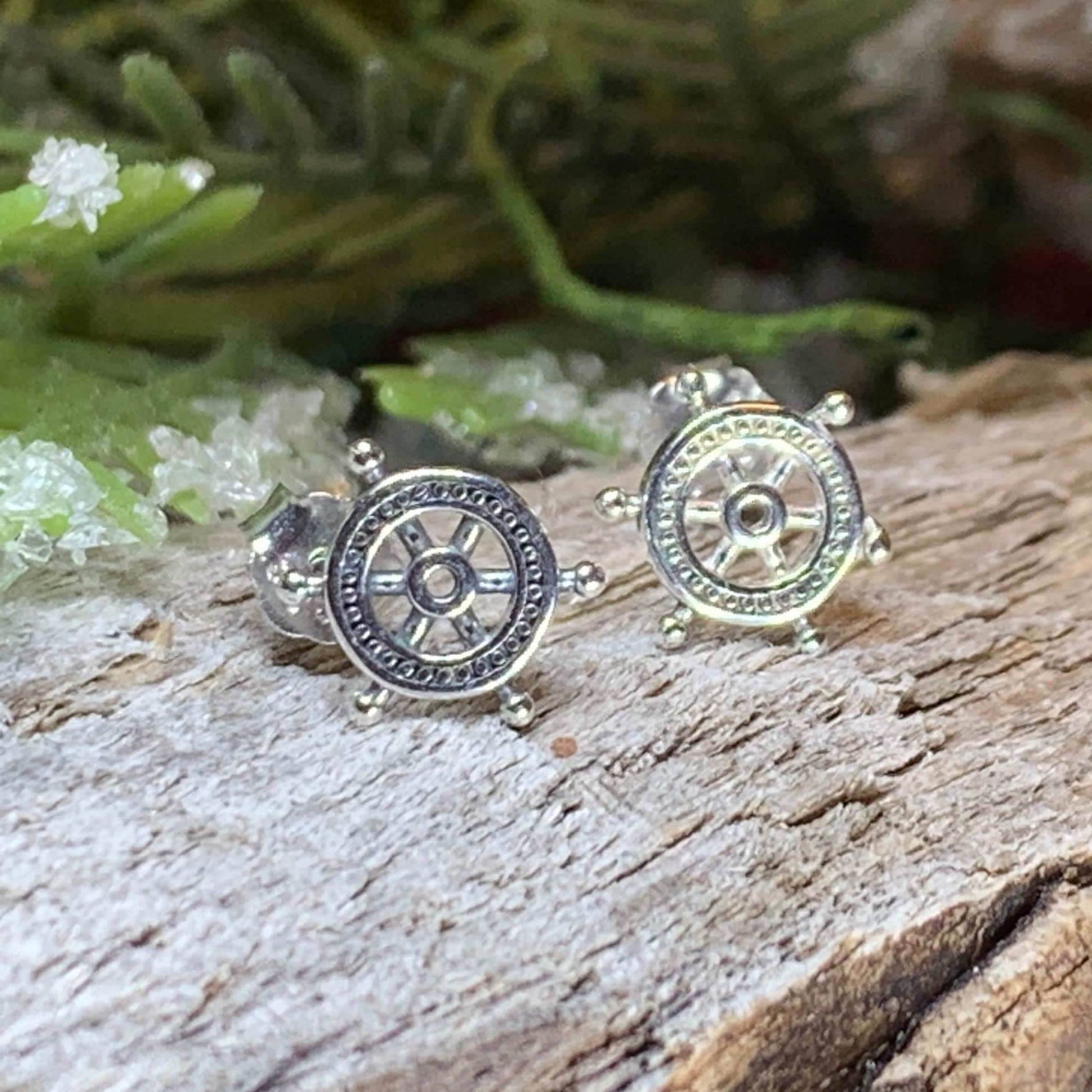 Ship's Helm Stud Earrings - 