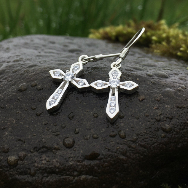 Purity Celtic Cross Earrings