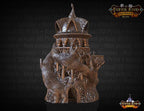 Druid 3D Printed Dice Tower - Fate's End Collection - Harness Nature's Magic and Ancient Rituals with Every Roll! - Black / Yes- Include Random Dice Set