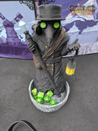 Plague Doctor 3D Printed Dice Tower | RPG Dice Tray | Gothic Decor | Unique Gift - Embrace Dark Ambiance! - Black / Yes- Include Random Dice Set