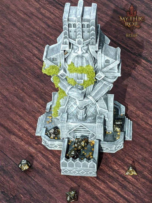 Dwarven Dice Tower - Baldur's Shrine by Unchained Games - Mythic Roll - Carve Your Fate in Stone with Ancestral Echoes and Stout Valor! - Black / Yes- Include Random Dice Set