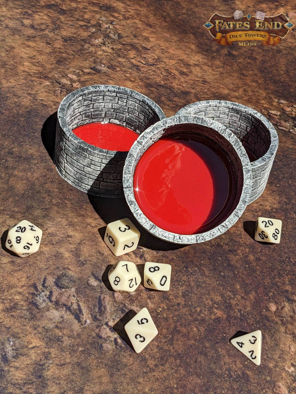 Dice Cup/Dice Bowl/Coaster-Fate's End Collection - Black / Small