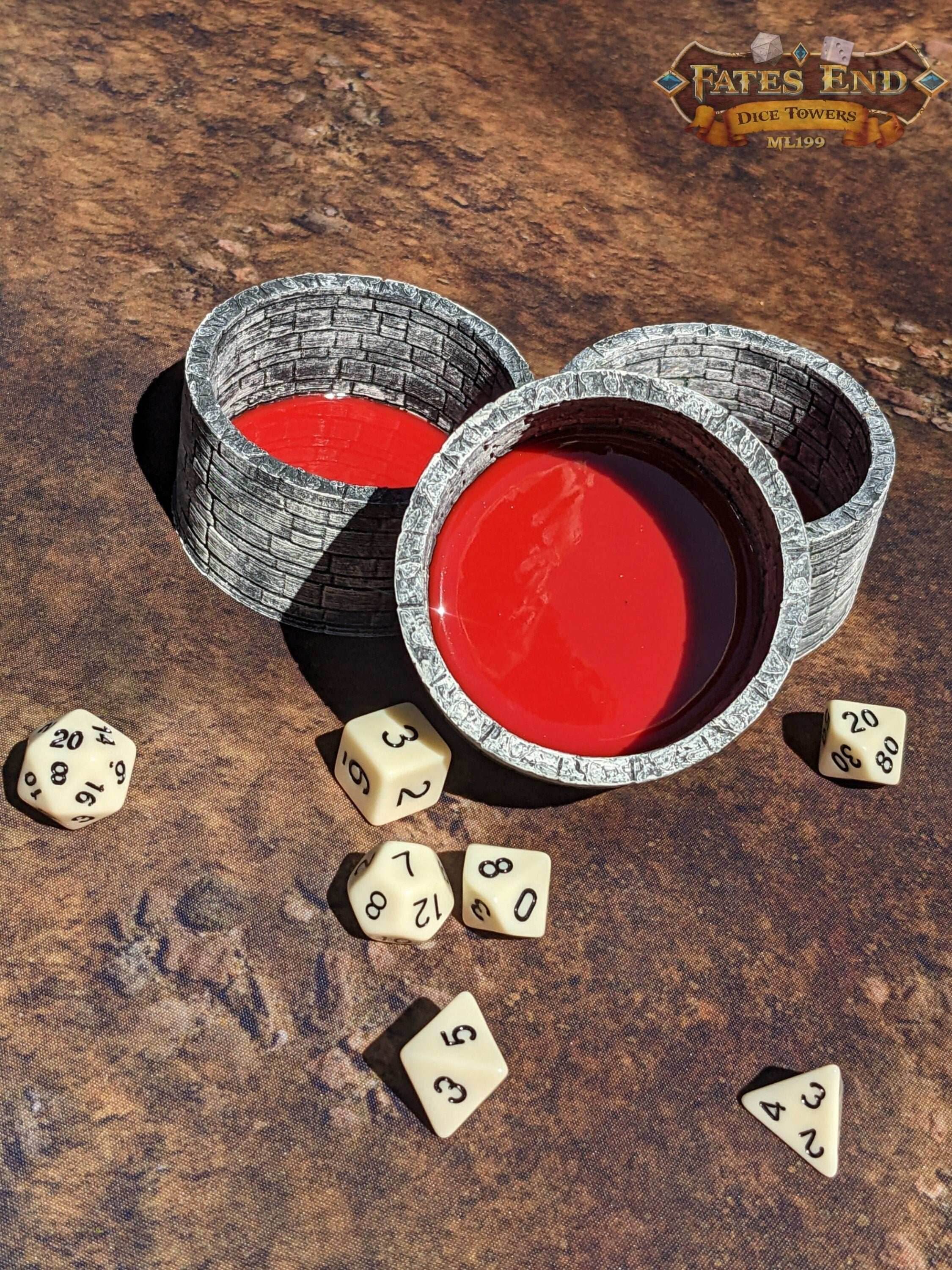 Dice Cup/Dice Bowl/Coaster-Fate's End Collection - Black / Small