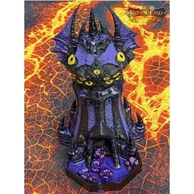 Warlock Class 3D Printed Dice Tower - Fate's End Collection -Tabletop RPG Gaming Fantasy Cosplay - Plunge deep into the mystical abyss! - Black / Yes- Include Random Dice Set
