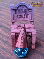 Time Out Chair & Dunce Cap 3D Printed Dice Jail - RPG Dice Vault - D20 Shame Chair - Roll for Redemption and Shameless Fun - Black / Yes- Include Random Dice Set