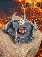 Sacrificial Evil Altar for D20 Dice - 3D Printed Dice Jail | RPG Dice Vault | DnD Player Gift - Do you have a worthy sacrifice? - Black / Yes- Include Random Dice Set