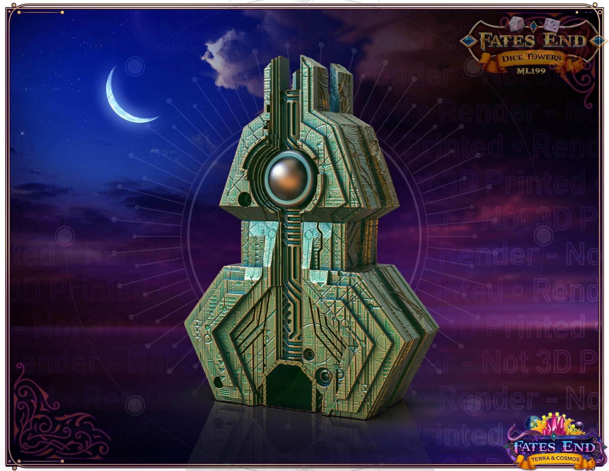 Obelisk 3D Printed Dice Tower - Fate's End Collection - Channel Ancient Powers and Timeless Mysteries with Every Monumental Roll! - Black / Yes- Include Random Dice Set