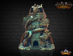 Tiamat Dragon 3D Printed Dice Tower - Fate's End Collection - Tabletop RPG Gaming - DnD D&D - Unleash Fivefold Fury in Your Dice Rolls! - Black / Yes- Include Random Dice Set