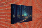 Fireflies light up a mystical fantasy forest at night, framed canvas art, framed print - 8x12 Inches / Gallery Wrap Canvas - Ready To Hang