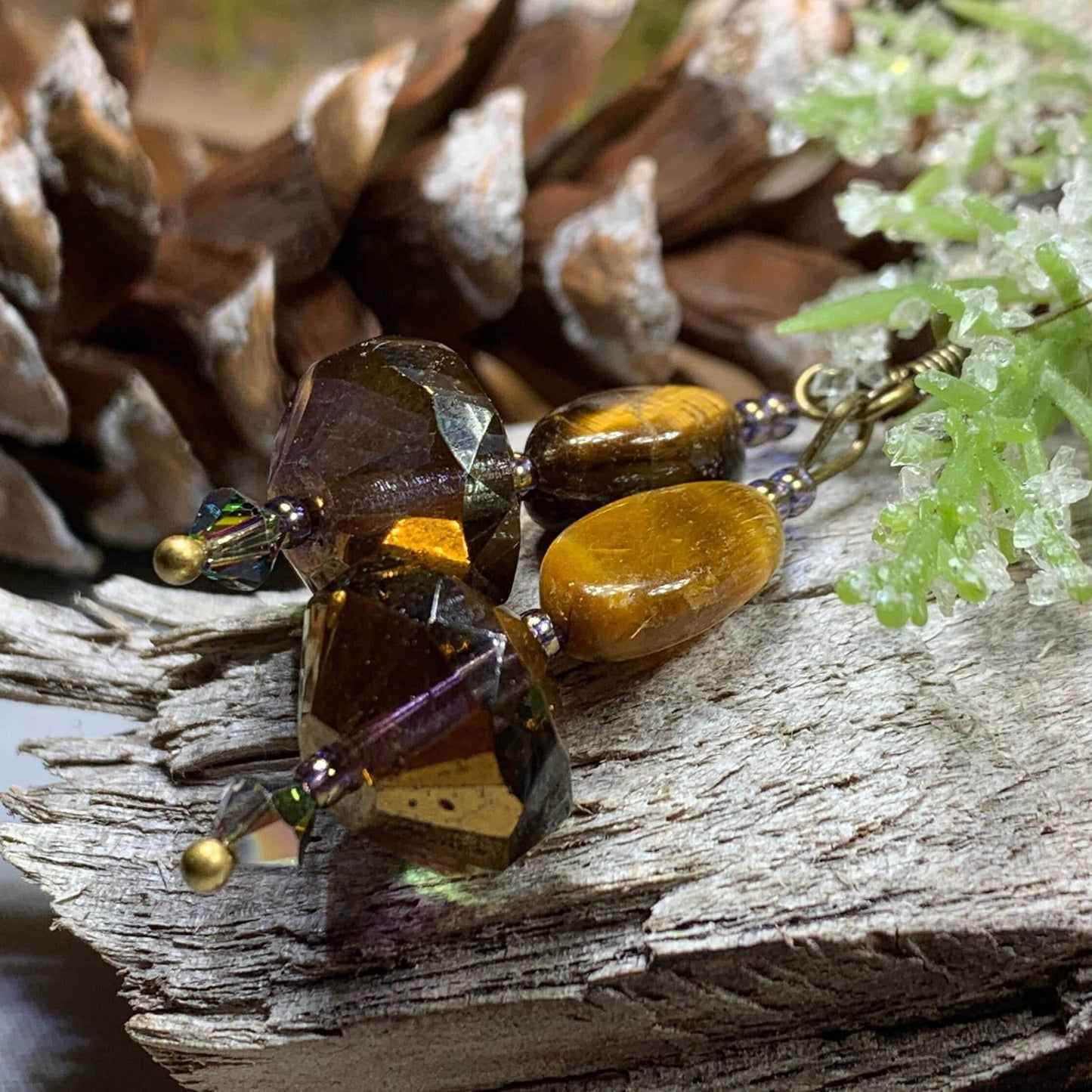 Golden Autumn Tiger's Eye Earrings - 