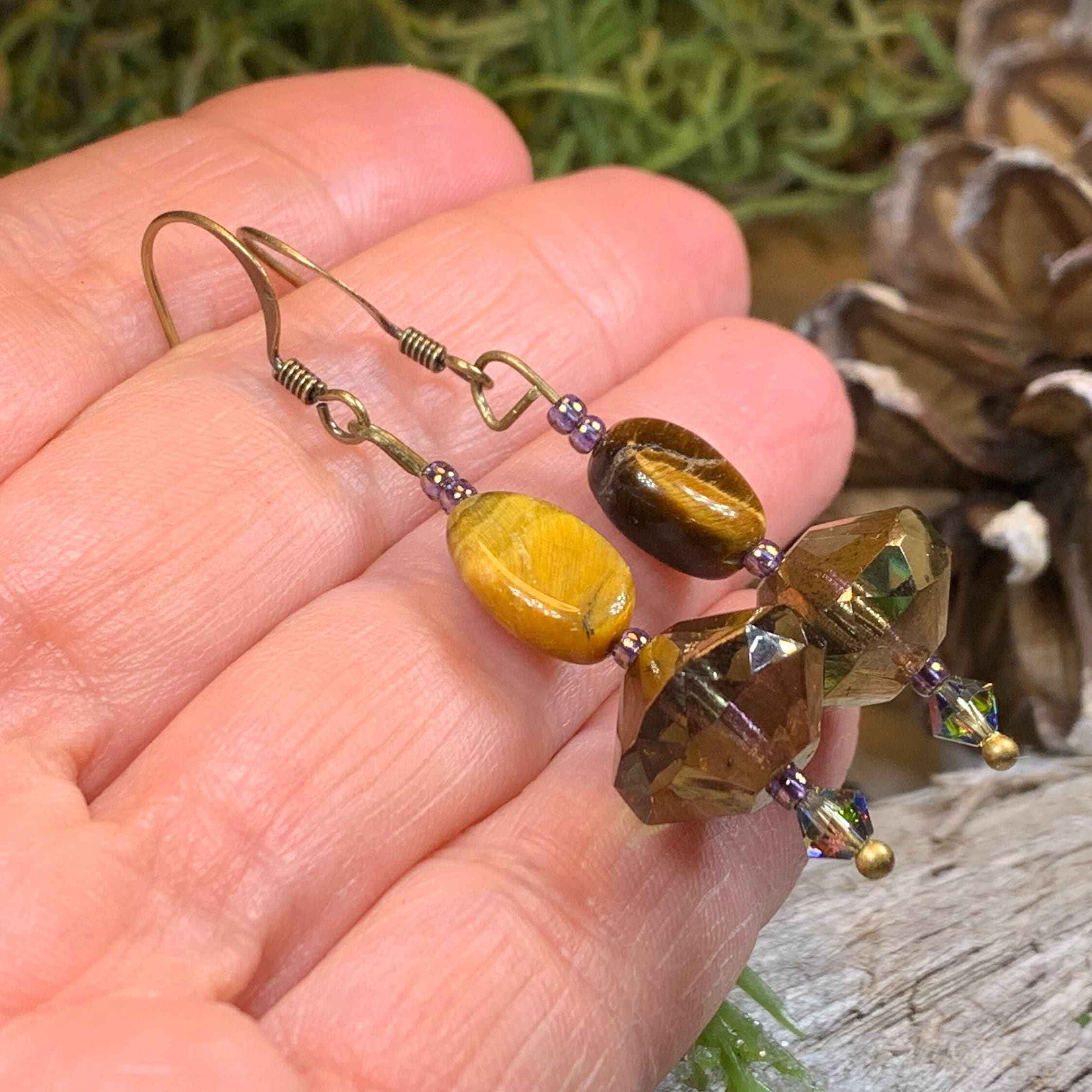 Golden Autumn Tiger's Eye Earrings