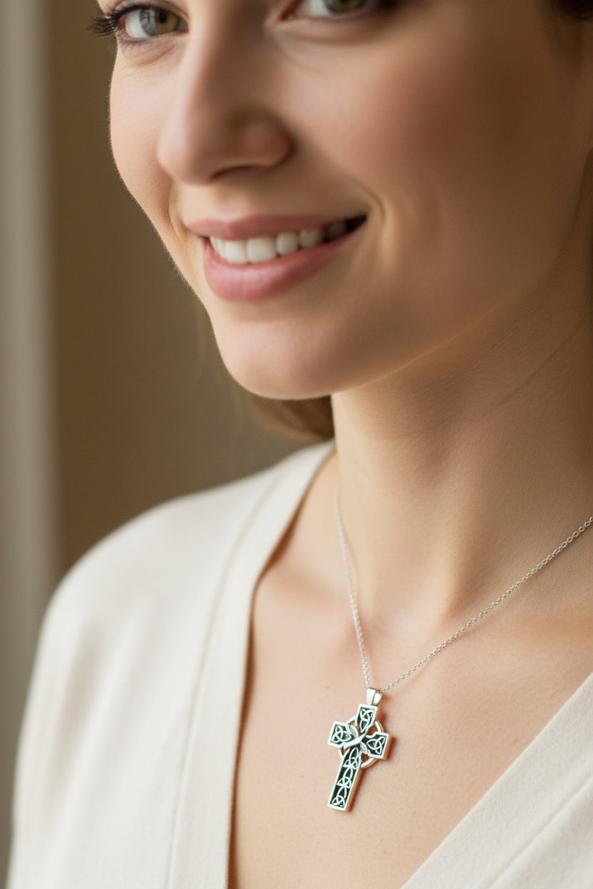 Celtic Dove Cross Necklace