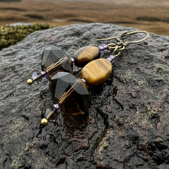 Golden Autumn Tiger's Eye Earrings