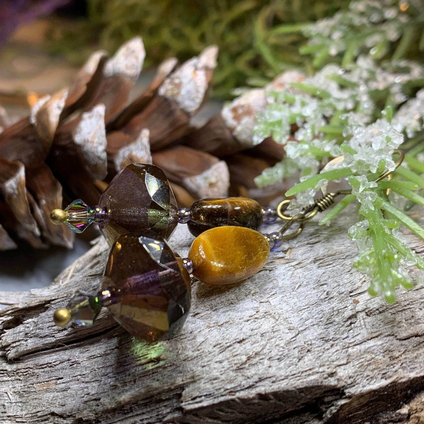 Golden Autumn Tiger's Eye Earrings - 