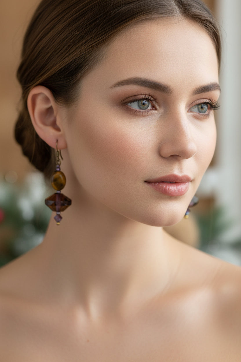 Golden Autumn Tiger's Eye Earrings