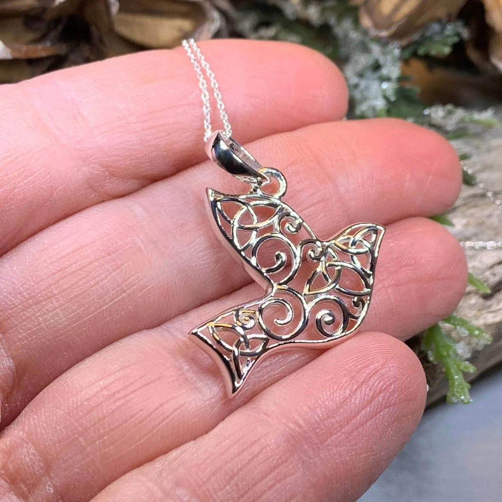 Trinity Knot Dove of Peace Necklace - 