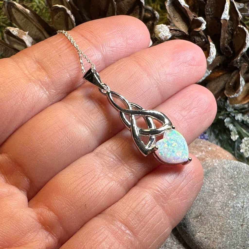 Cayla Opal Celtic Knot Necklace - 18 / Blue