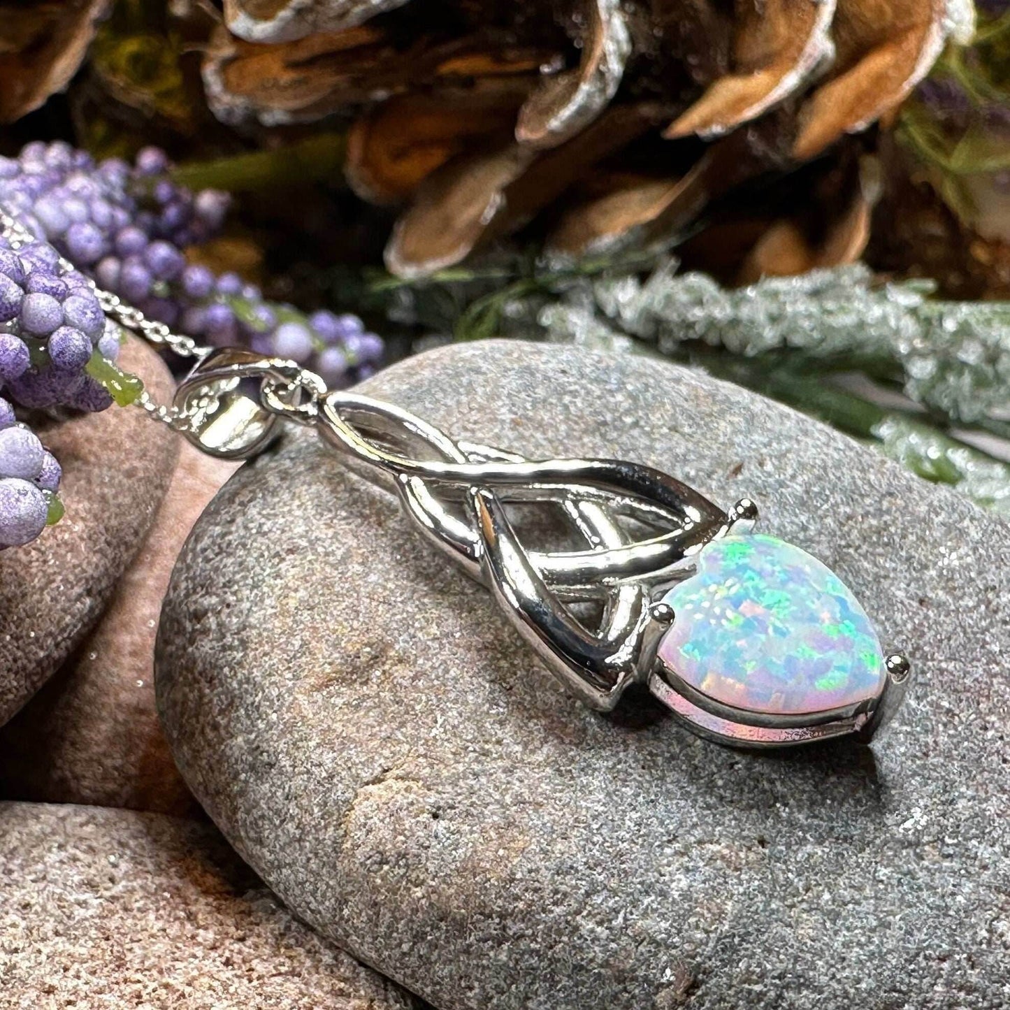 Cayla Opal Celtic Knot Necklace - 18 / Gold