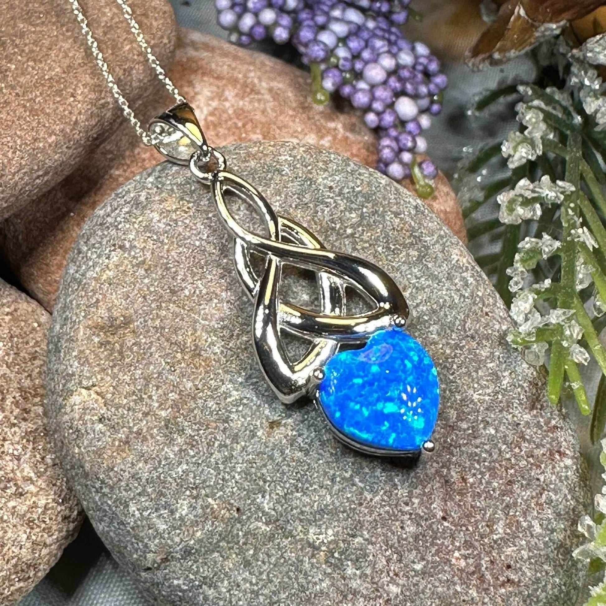 Cayla Opal Celtic Knot Necklace - 18 / Blue