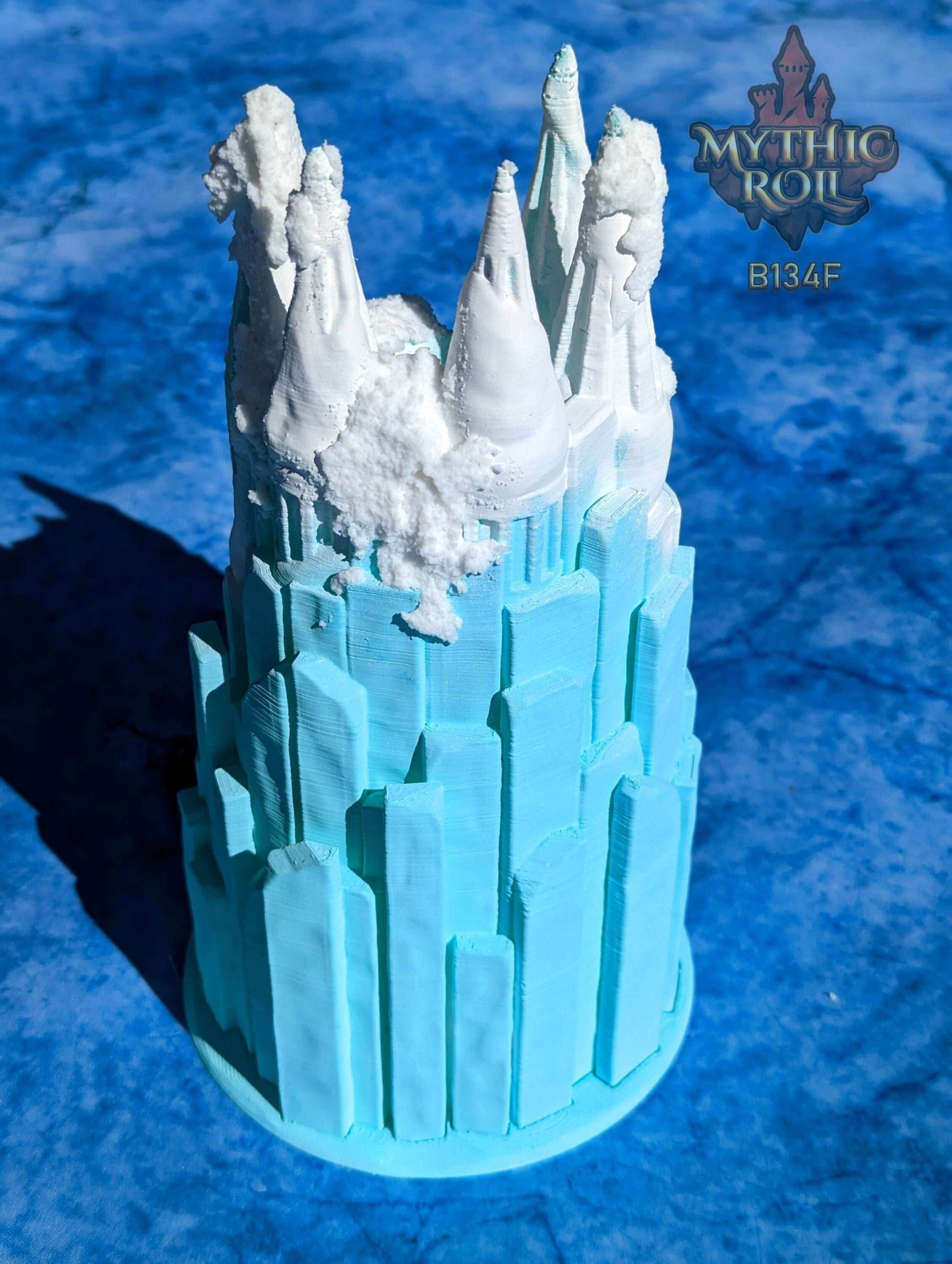 Frost Giant 3D Printed Dice Tower - Mythic Roll Collection by Unchained Games - Unleash the Frozen Might of the Frost Giants! - Black / Yes- Include Random Dice Set