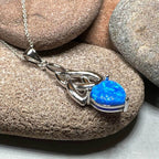 Cayla Opal Celtic Knot Necklace - 18 / Blue