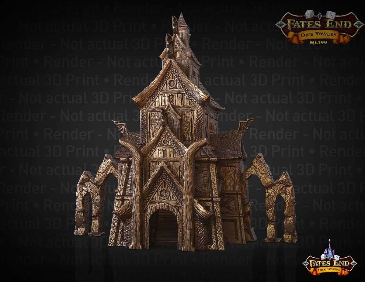 Valkyrie - Viking 3D Printed Dice Tower - Fate's End Collection - Unleash Valhalla's Spirit with Every Roll. - Black