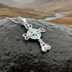 Gaelle Celtic Cross Opal Necklace