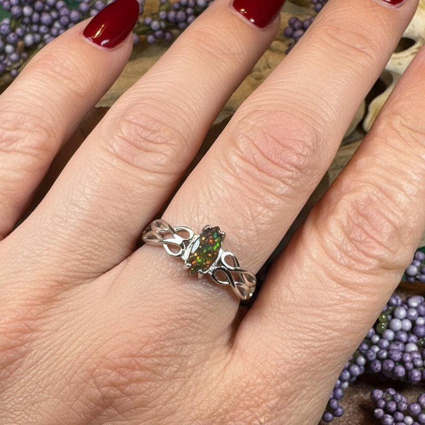 Astrid Celtic Fire Opal Ring