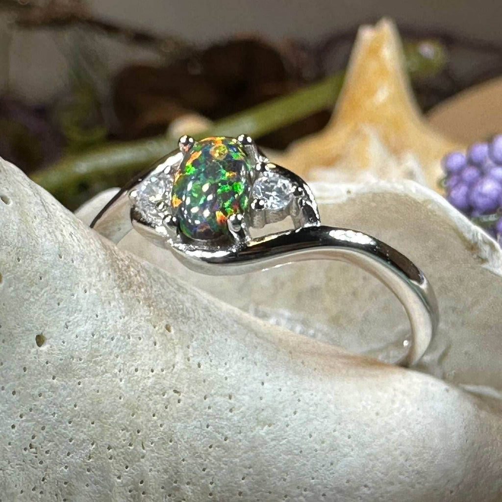 Nya Black Fire Opal Ring - 5