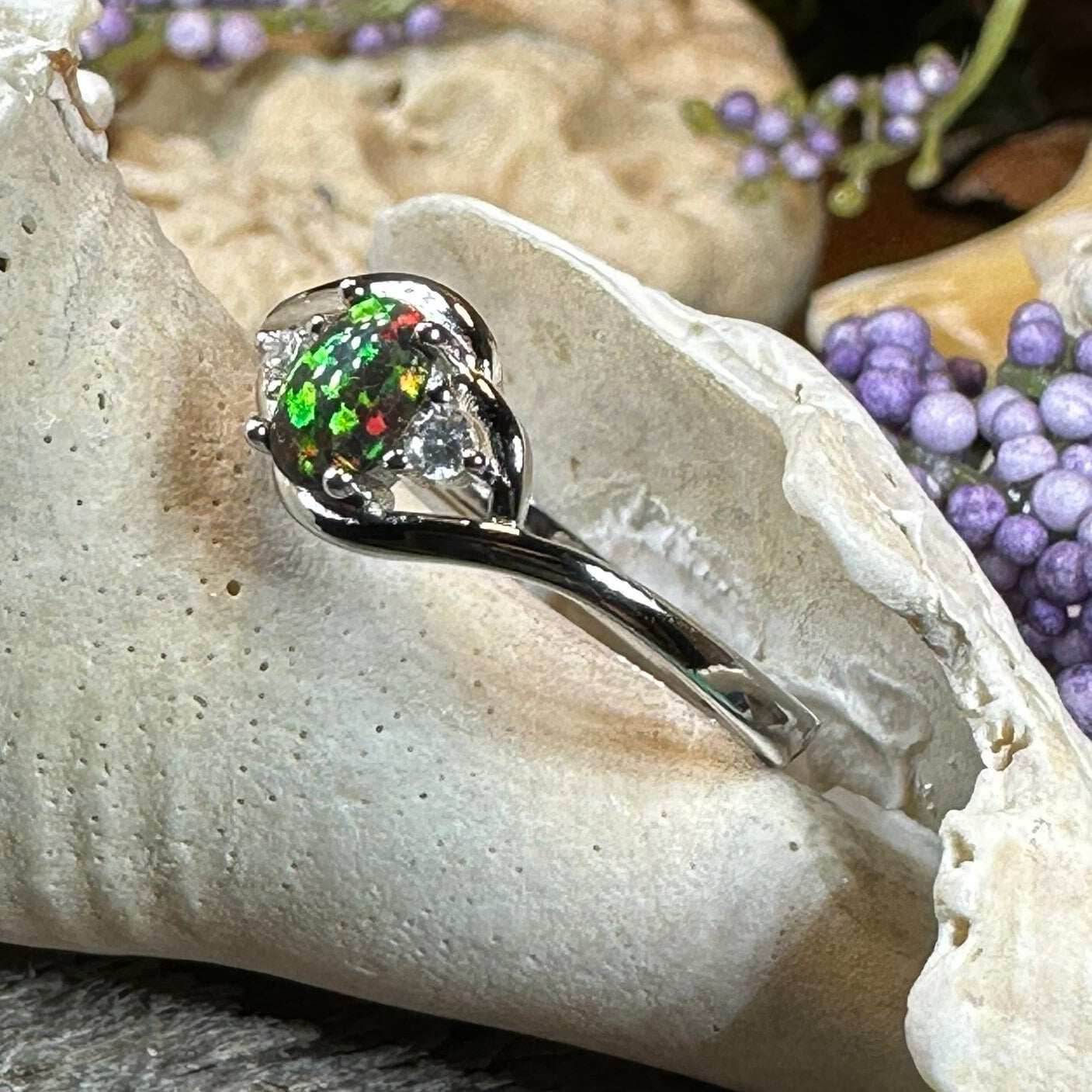 Nya Black Fire Opal Ring - 5