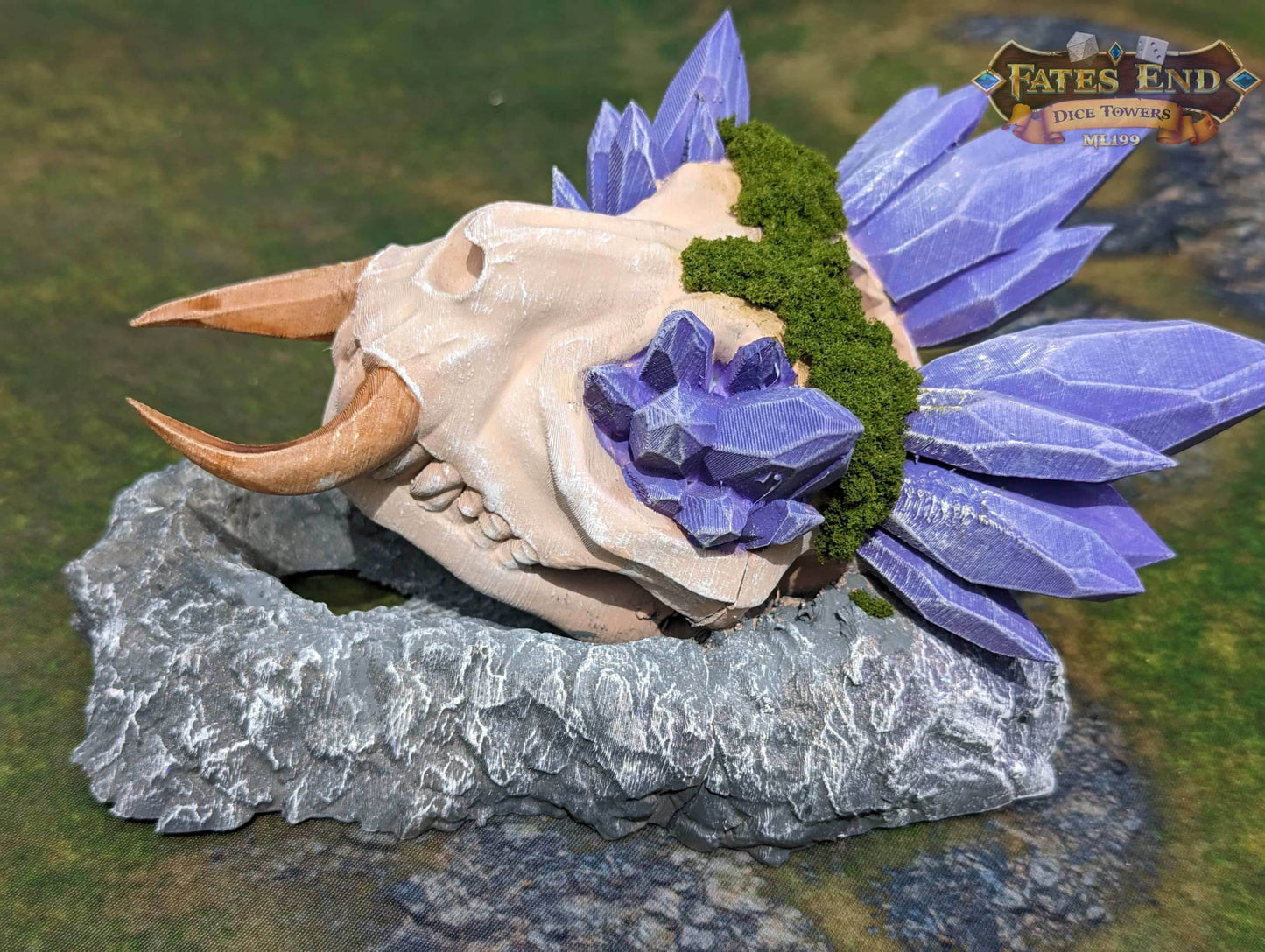 Warlock's Skull Demon Slayer 3D Printed Dice Tower-Fate's End Collection - Tabletop RPG Gaming Fantasy Cosplay - Conjure Epic Rolls! - Black / Yes- Include Random Dice Set