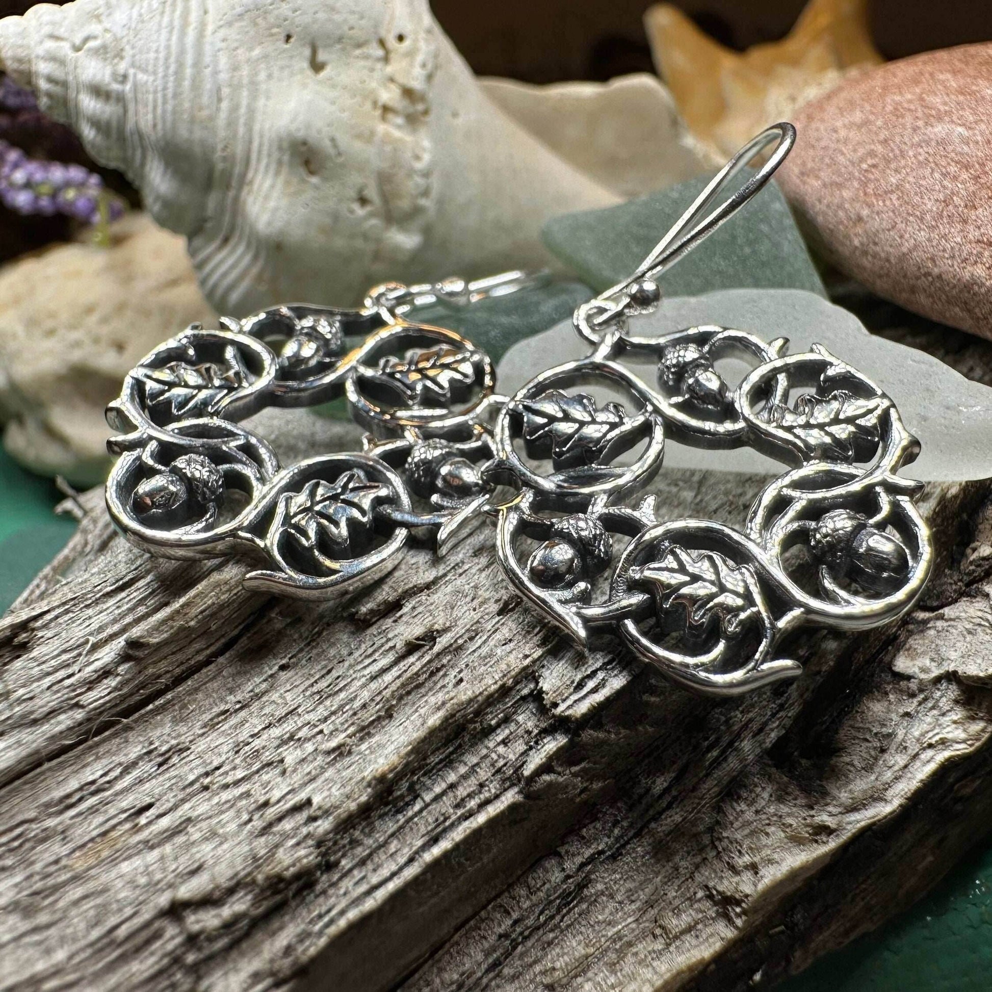 Oak Leaf Wreath Earrings - 