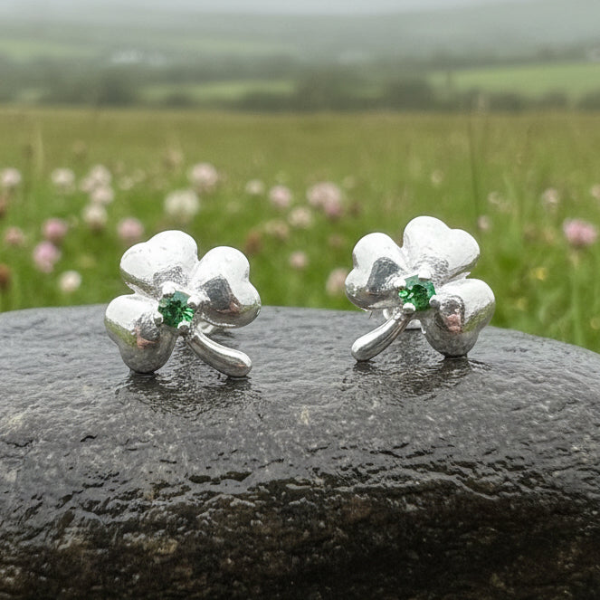 Emerald Shamrock Earrings