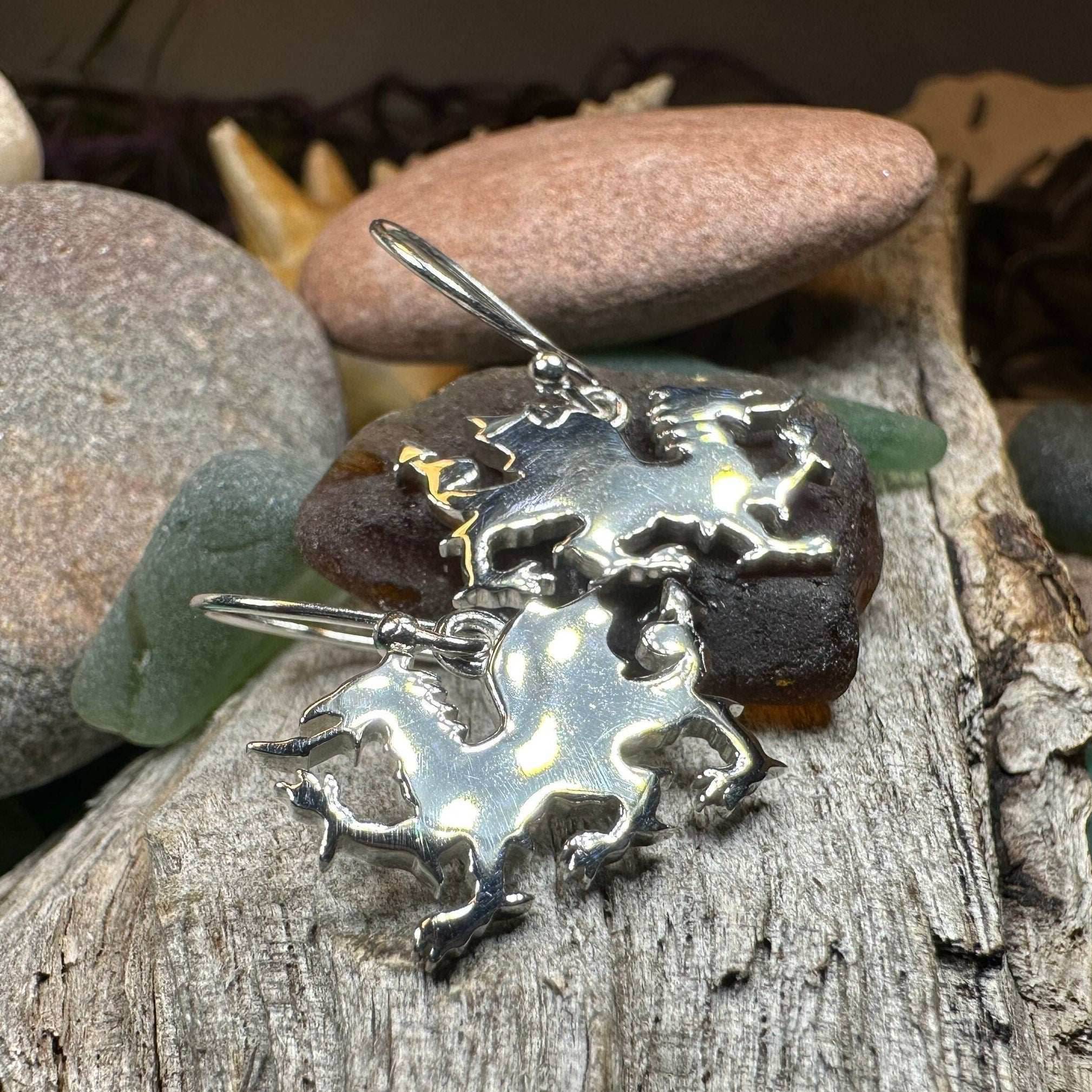 Modern Welsh Dragon Earrings - 