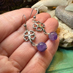 Four Leaf Clover Earrings - Amethyst