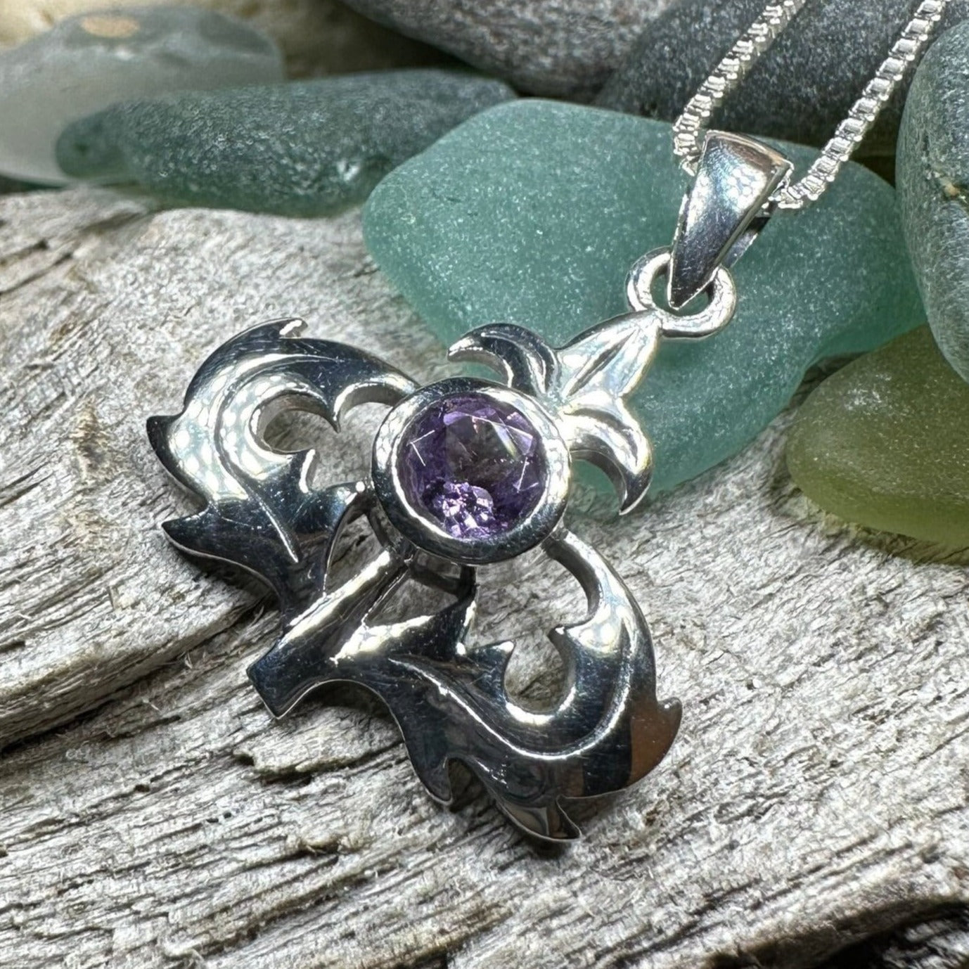 Lorraine Amethyst Thistle Necklace
