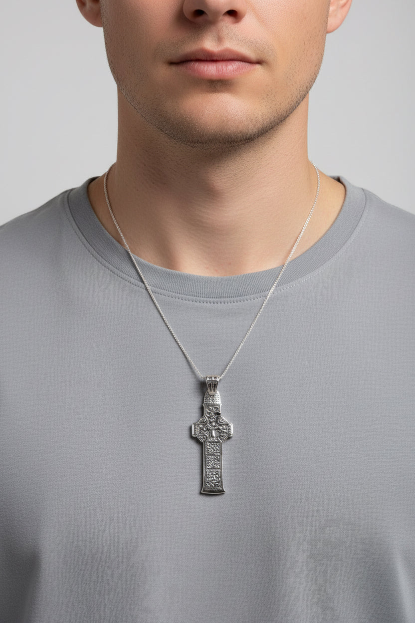 Irish Durrow Celtic Cross Necklace
